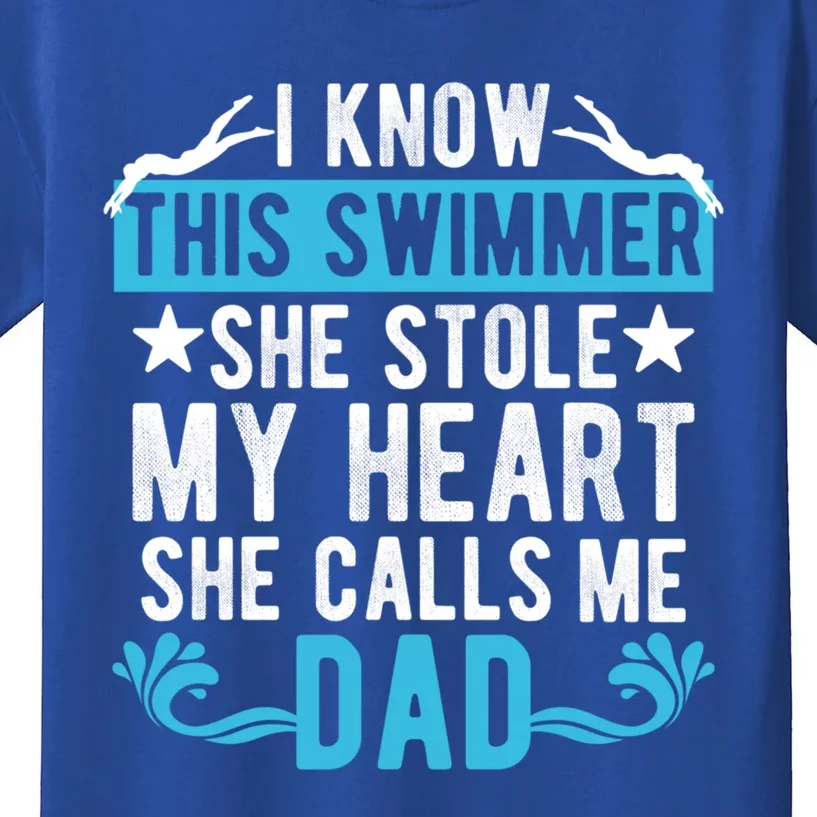 Swim Dad Of A Swimmer Dad Swimming Father Of A Swimmer Cool Gift Kids T-Shirt