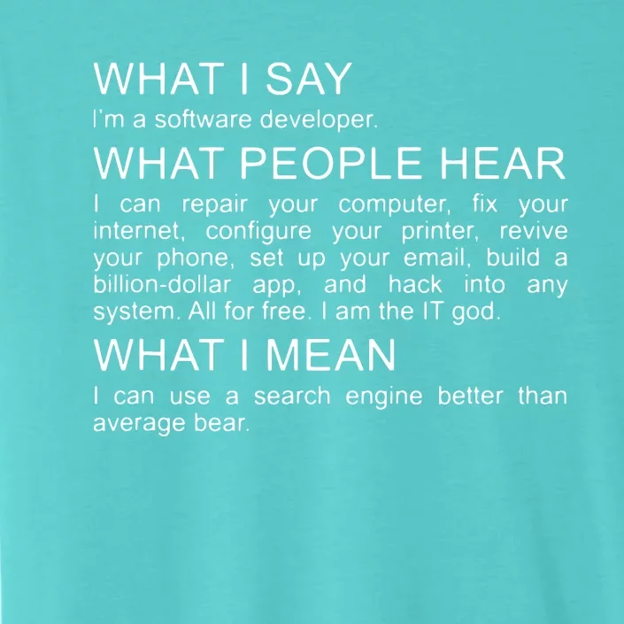 Software Developer Programmer Engineer Funny Saying Design ChromaSoft Performance T-Shirt