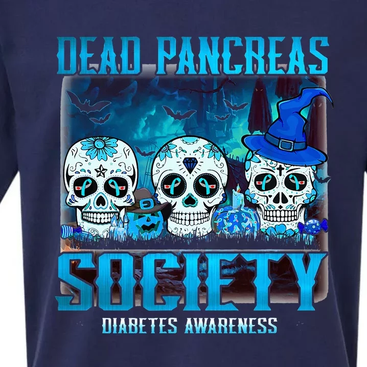 Skull Dead Pancreas Society Diabetes Awareness Halloween Sueded Cloud Jersey T-Shirt