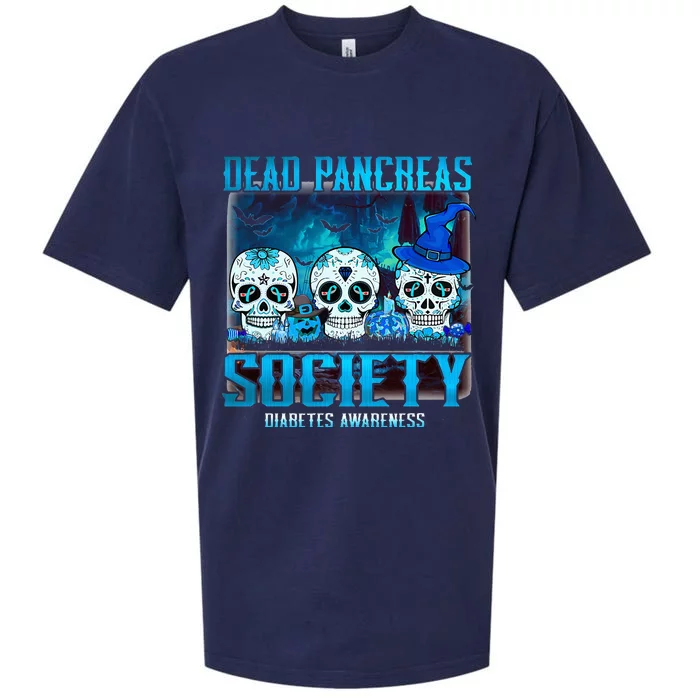 Skull Dead Pancreas Society Diabetes Awareness Halloween Sueded Cloud Jersey T-Shirt