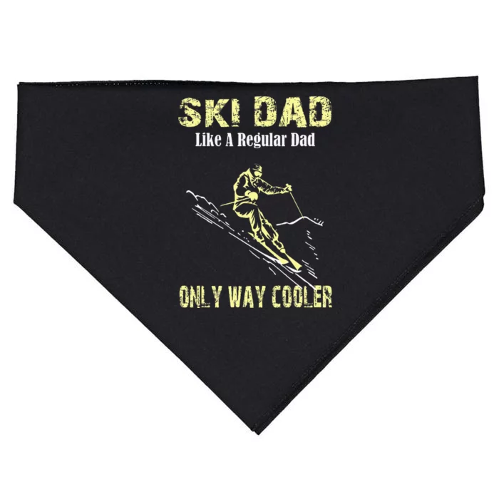 Ski Dad Print Skier Gift For Fathers Skiing Gift USA-Made Doggie Bandana