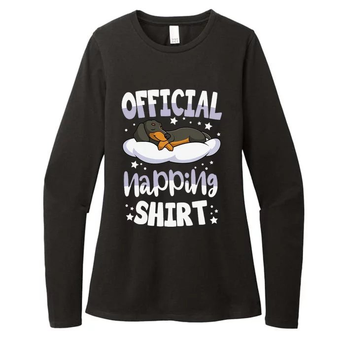 Sleeping Dachshund Pajama Dog Lover Gift Official Napping Womens CVC Long Sleeve Shirt