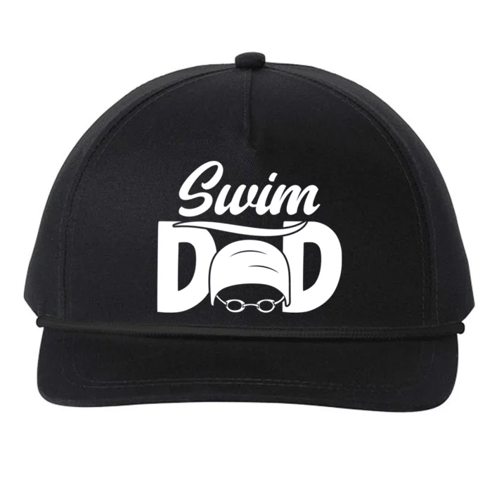 Swim Dad Proud Swimming Dad Of A Swimmer Dad Swim Father Gift Snapback Five-Panel Rope Hat