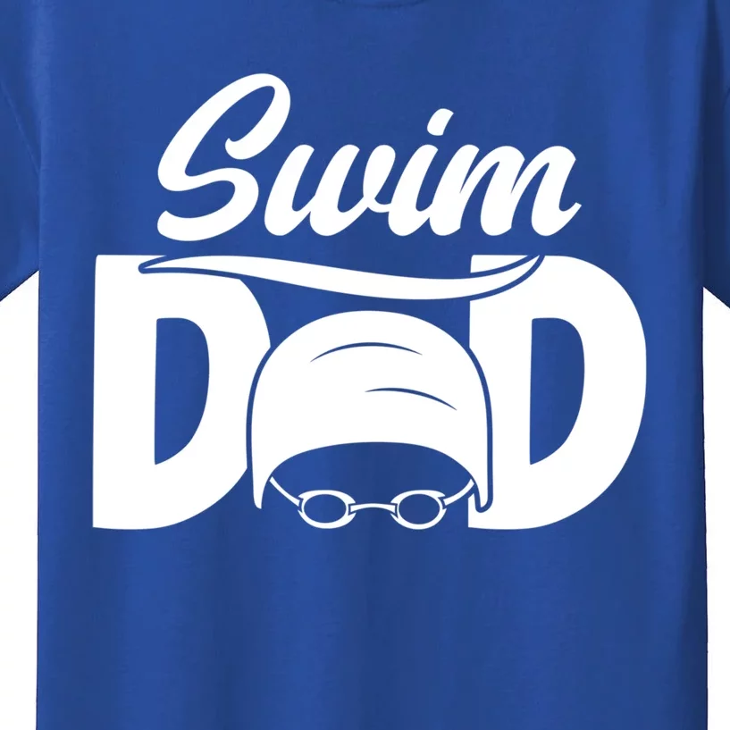 Swim Dad Proud Swimming Dad Of A Swimmer Dad Swim Father Gift Kids T-Shirt