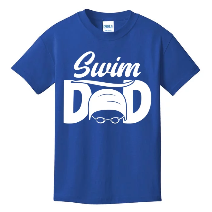 Swim Dad Proud Swimming Dad Of A Swimmer Dad Swim Father Gift Kids T-Shirt