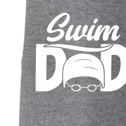 Swim Dad Proud Swimming Dad Of A Swimmer Dad Swim Father Gift Doggie 3-End Fleece Hoodie