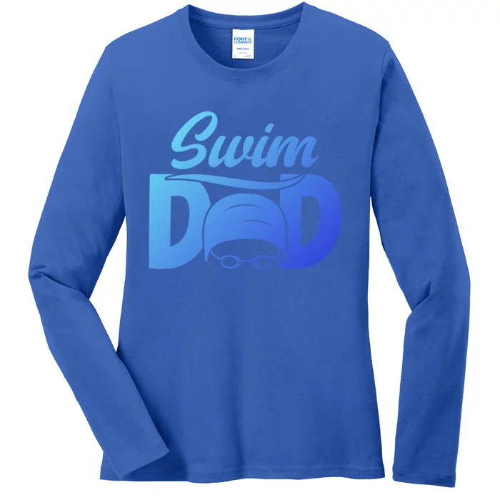 Swim Dad Proud Swimming Dad Of A Swimmer Dad Swim Father Gift Ladies Long Sleeve Shirt