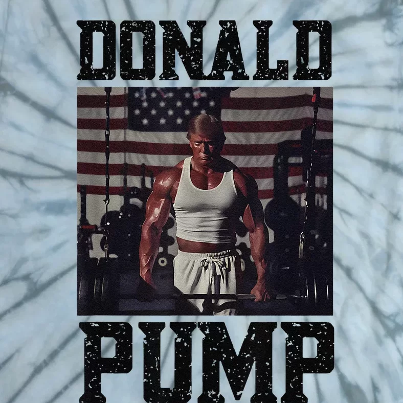 Swole Donald Pump Trump Big Muscles Usa Flag Muscular Trump Tie-Dye T-Shirt