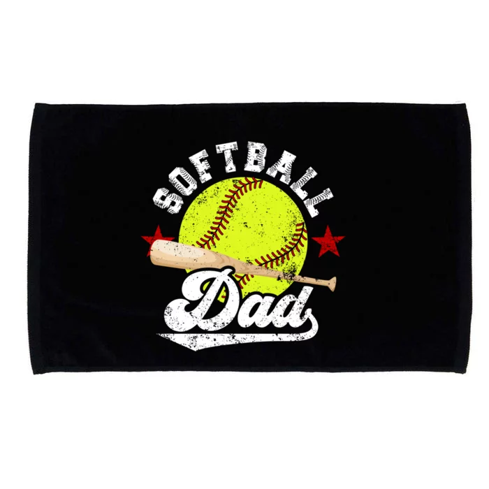 Softball Dad Proud Dad Of A Softball Player Father Gift Microfiber Hand Towel