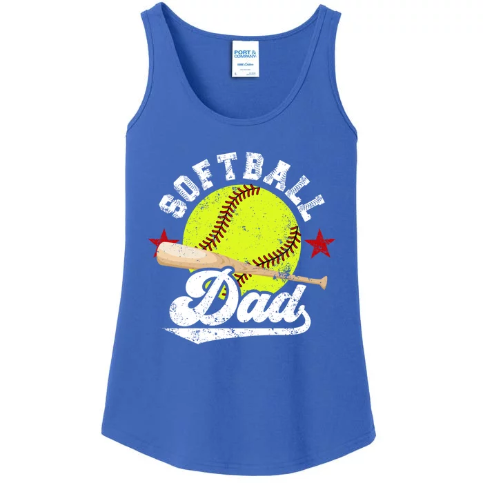 Softball Dad Proud Dad Of A Softball Player Father Gift Ladies Essential Tank