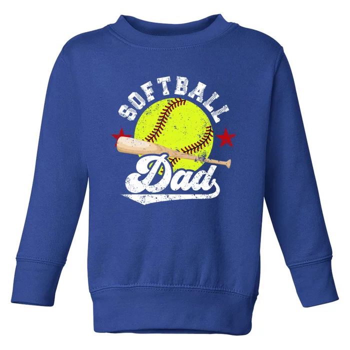 Softball Dad Proud Dad Of A Softball Player Father Gift Toddler Sweatshirt