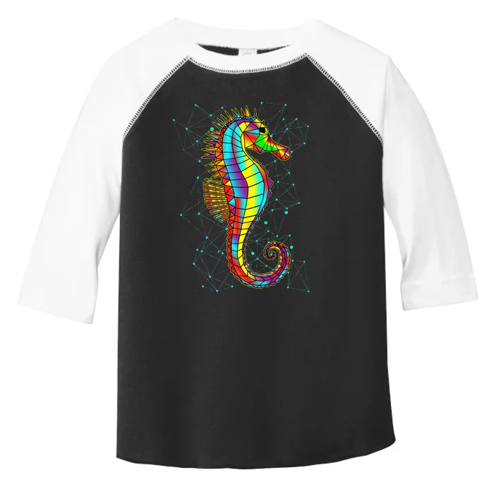 Seahorse Designs Polygon Abstract Bright Colors Sea Creature Toddler Fine Jersey T-Shirt