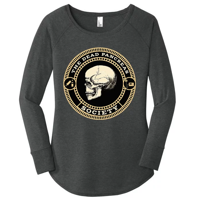 Skull Dead Pancreas Society Type One Diabetes Awareness Women's Perfect Tri Tunic Long Sleeve Shirt