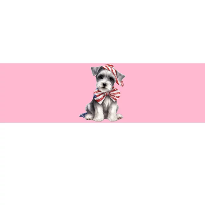 Schnauzer Dog Puppy USA Flag Cute Schnauzer Puppy Bumper Sticker