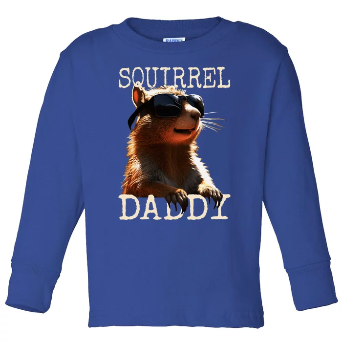 Squirrel Daddy Papa Dad FatherS Day Squirrel Father Toddler Long Sleeve Shirt