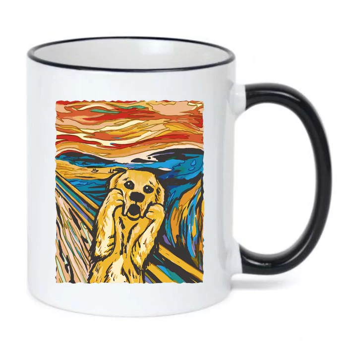 Scream Dog Painting Black Color Changing Mug