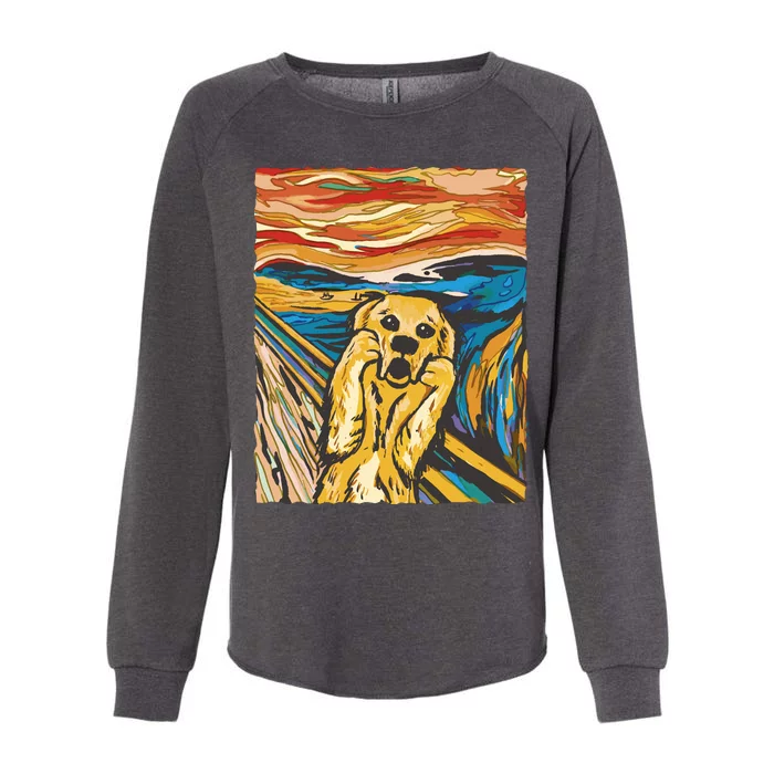 Scream Dog Painting Womens California Wash Sweatshirt