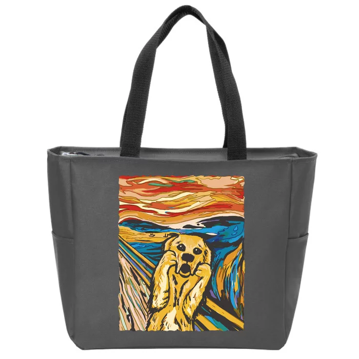 Scream Dog Painting Zip Tote Bag