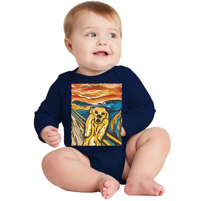 Scream Dog Painting Baby Long Sleeve Bodysuit