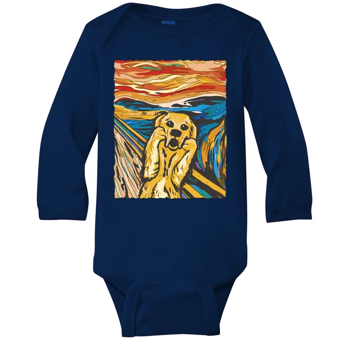 Scream Dog Painting Baby Long Sleeve Bodysuit