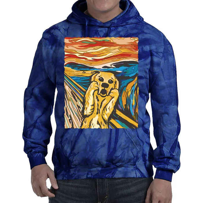 Scream Dog Painting Tie Dye Hoodie