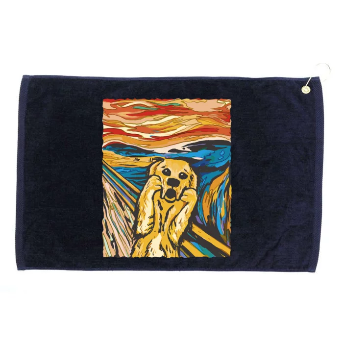 Scream Dog Painting Grommeted Golf Towel