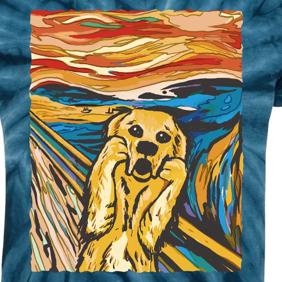 Scream Dog Painting Kids Tie-Dye T-Shirt