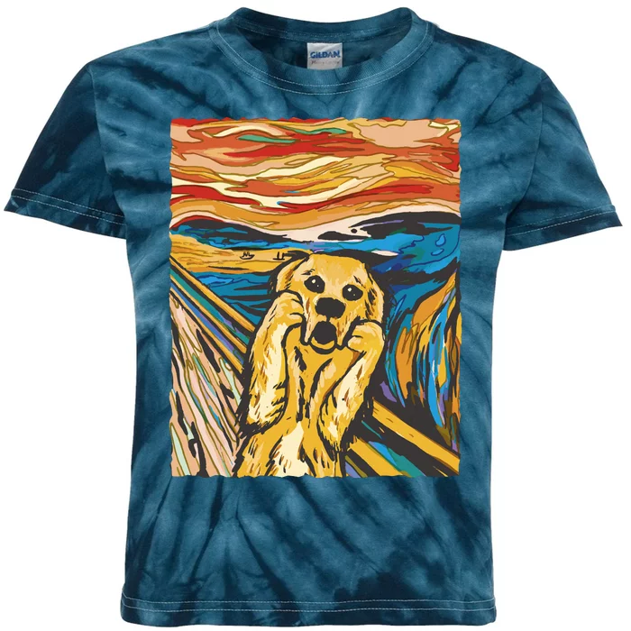 Scream Dog Painting Kids Tie-Dye T-Shirt