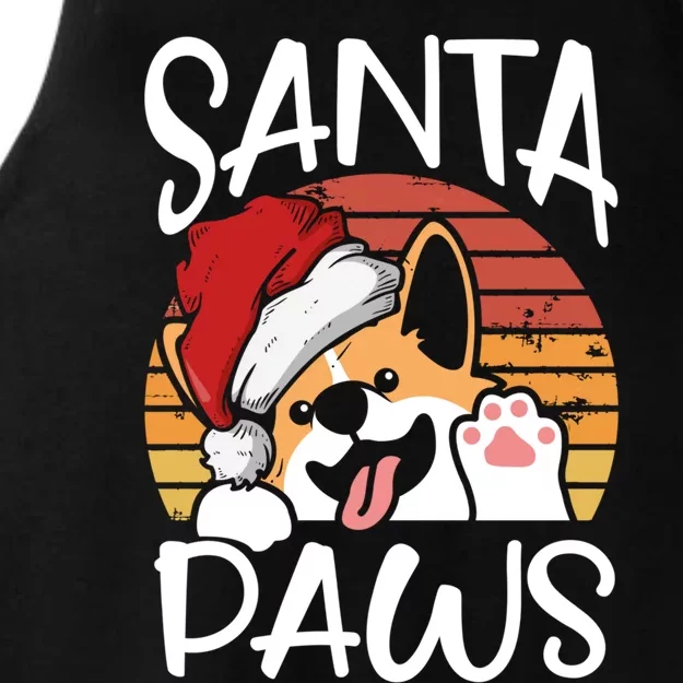 Santa Dog Paws Funny Christmas Pun Funny Gift Ladies Tri-Blend Wicking Tank