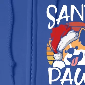 Santa Dog Paws Funny Christmas Pun Funny Gift Full Zip Hoodie