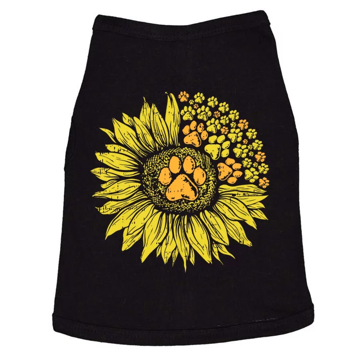 Sunflower Dog Paw Print Puppy Pet Cool Animal Lover Gift Doggie Tank