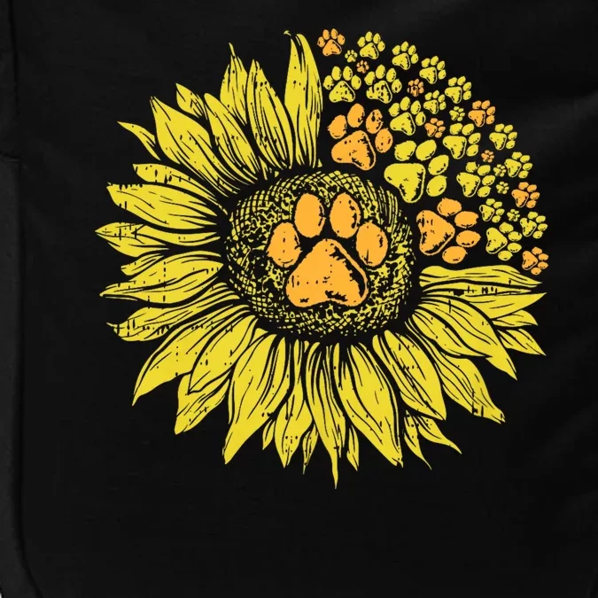 Sunflower Dog Paw Print Puppy Pet Cool Animal Lover Gift Impact Tech Backpack