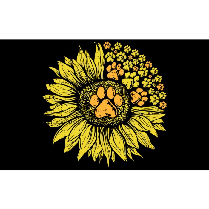 Sunflower Dog Paw Print Puppy Pet Cool Animal Lover Gift Bumper Sticker