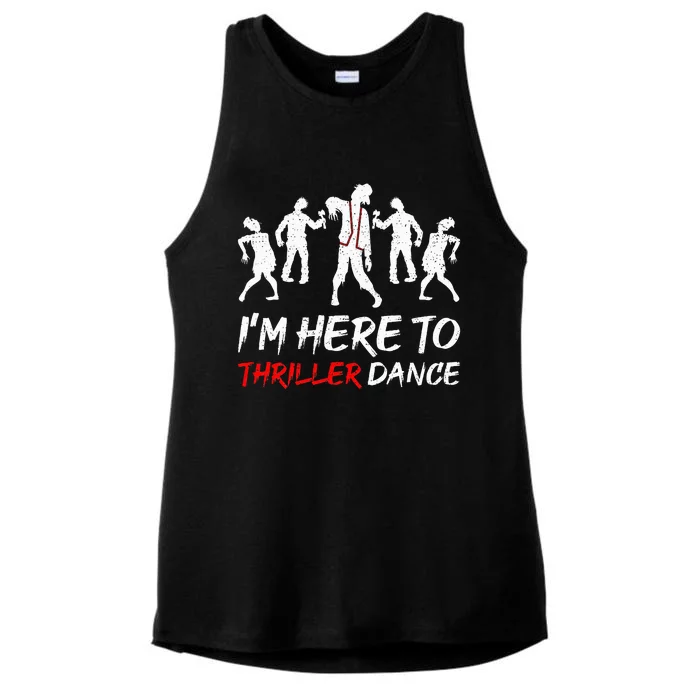 Spooky Dance Party Halloween Thriller Moves Ladies Tri-Blend Wicking Tank