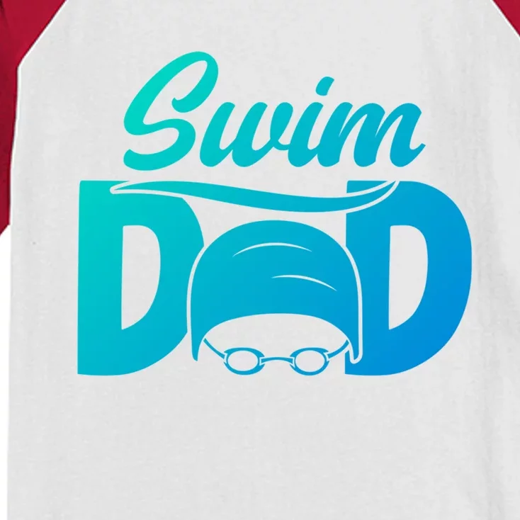 Swim Dad Proud Swimming Dad Of A Swimmer Dad Swim Father Gift Kids Colorblock Raglan Jersey