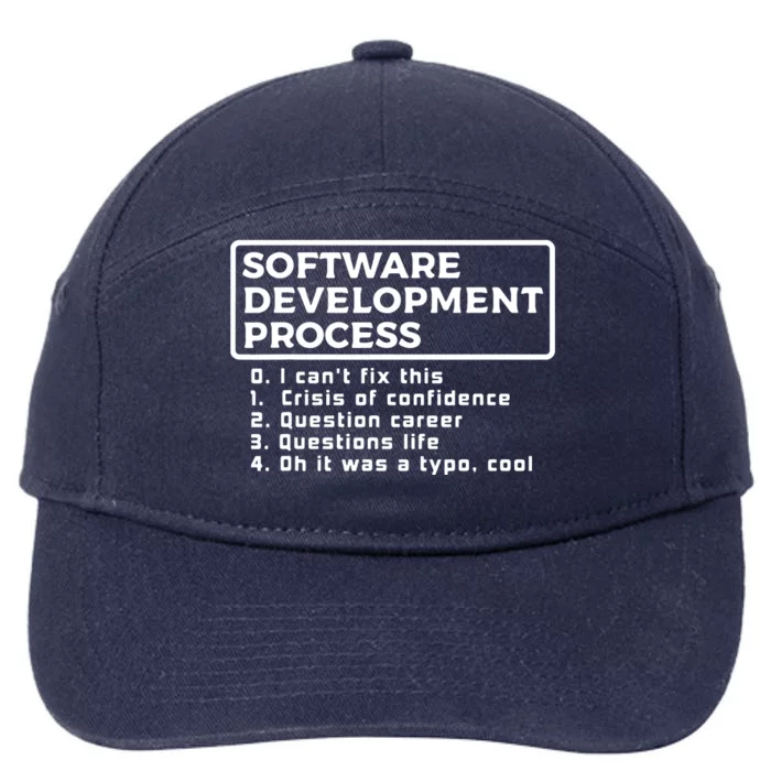 Software Development Process IT Programmer Geek Coder Gift 7-Panel Snapback Hat