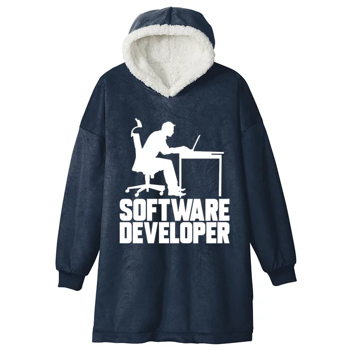 Software Developer Programmer Computer Engineer Coder Gift Hooded Wearable Blanket