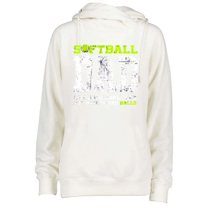 Softball Dad Pitcher Funny Distressed Cute Gift Womens Funnel Neck Pullover Hood