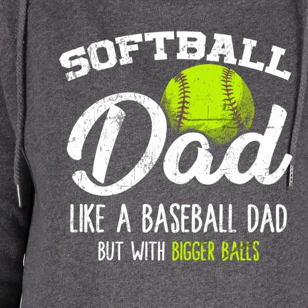 Softball Dad Pitcher Funny Distressed Gift Womens Funnel Neck Pullover Hood