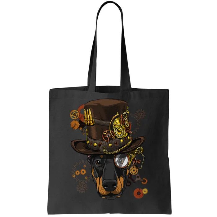 Steampunk Doberman Pinscher Medieval Victorian Tote Bag