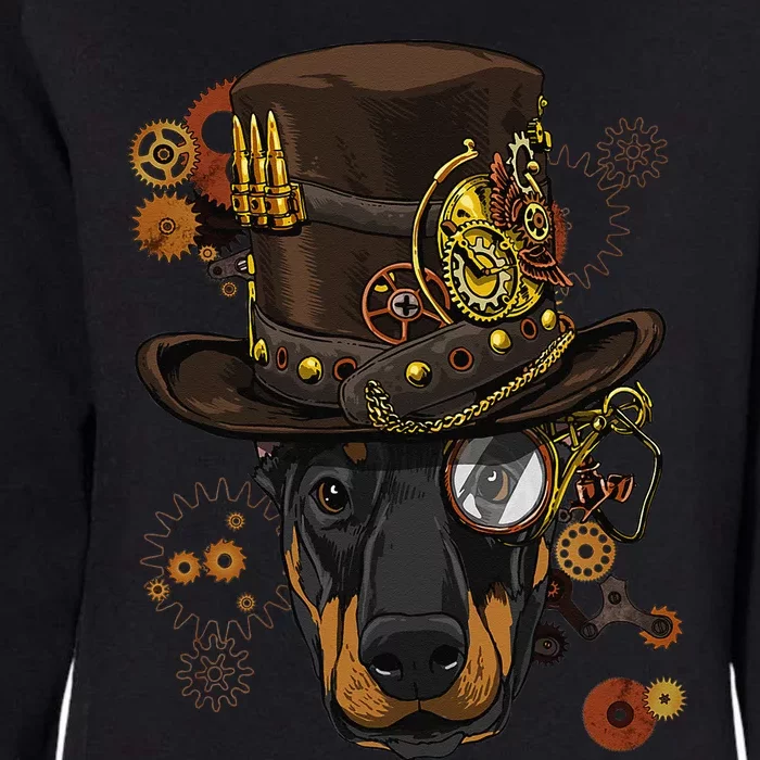 Steampunk Doberman Pinscher Medieval Victorian Womens California Wash Sweatshirt