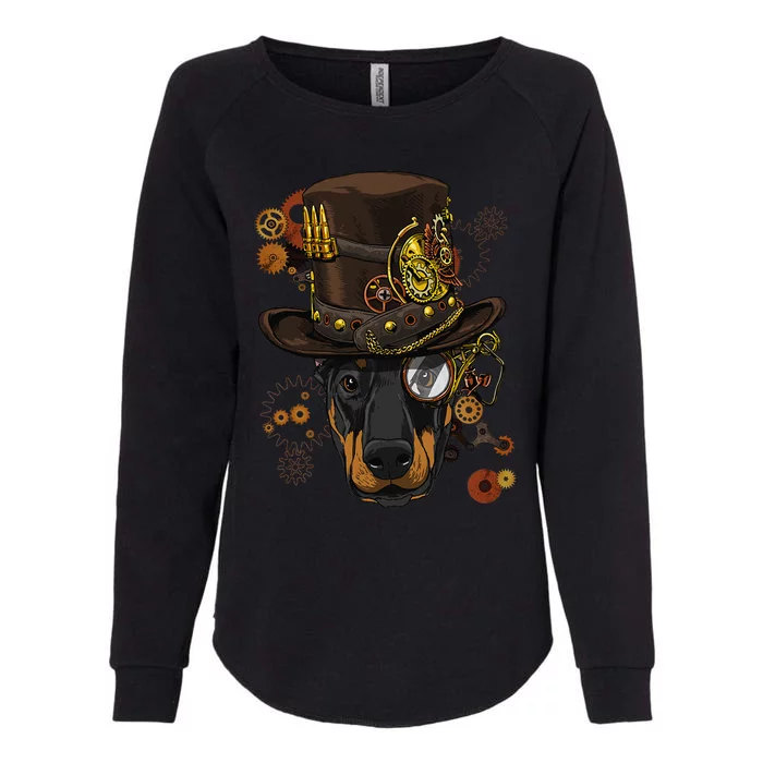 Steampunk Doberman Pinscher Medieval Victorian Womens California Wash Sweatshirt