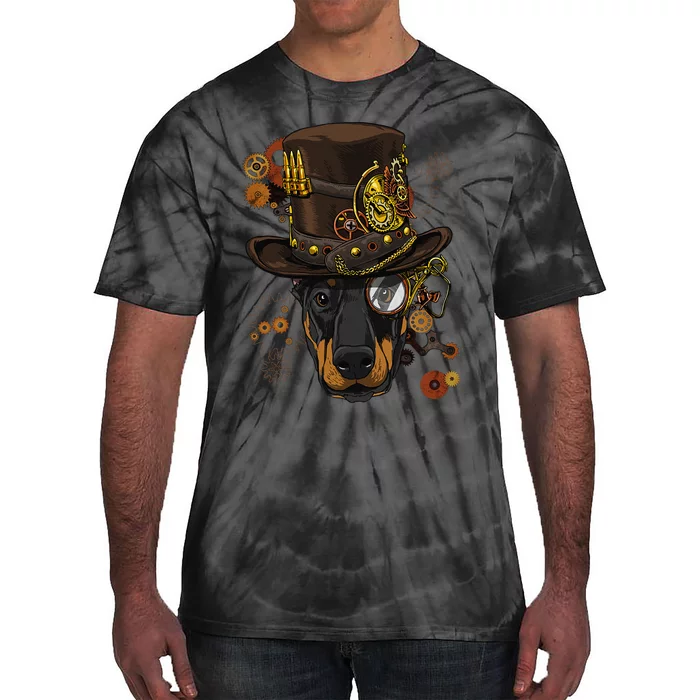 Steampunk Doberman Pinscher Medieval Victorian Tie-Dye T-Shirt