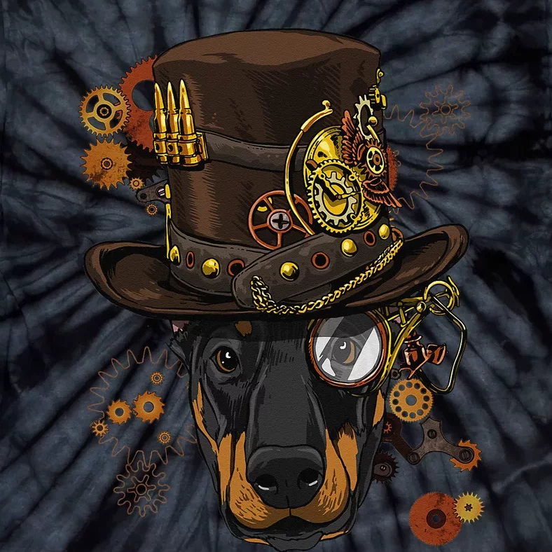 Steampunk Doberman Pinscher Medieval Victorian Tie-Dye T-Shirt