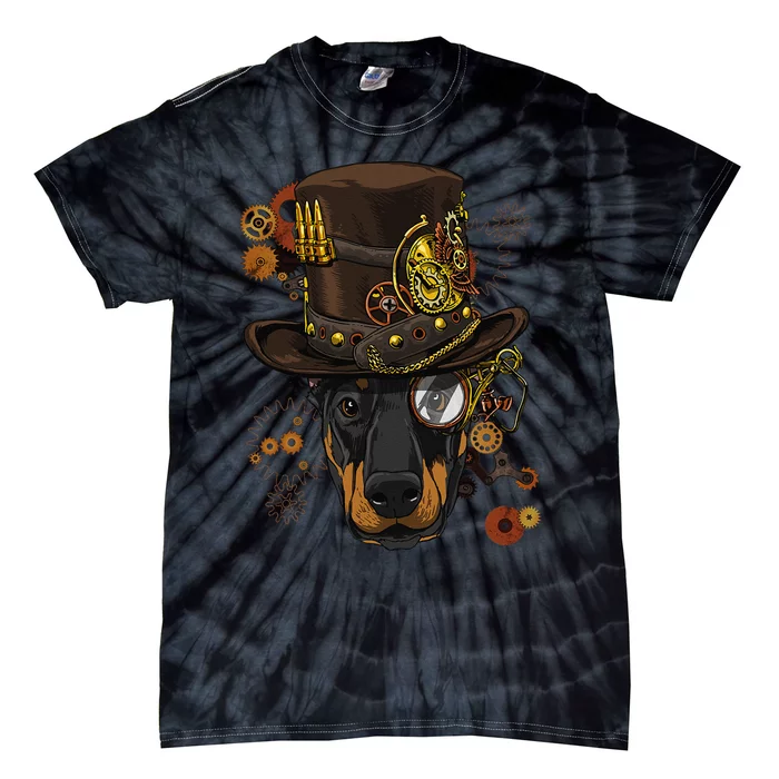 Steampunk Doberman Pinscher Medieval Victorian Tie-Dye T-Shirt