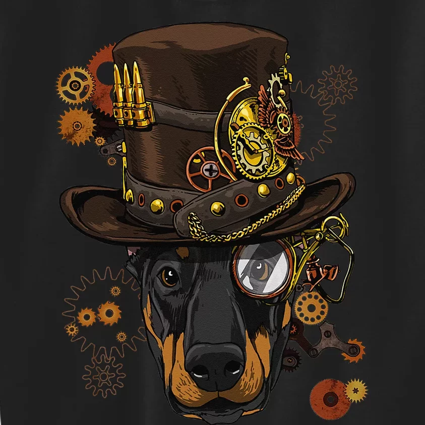 Steampunk Doberman Pinscher Medieval Victorian Kids Sweatshirt