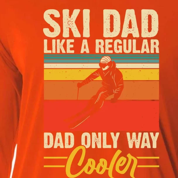 Ski Dad Retro Like A Regular Dad But Cooler Skiing Skier Gift Cooling Performance Long Sleeve Crew