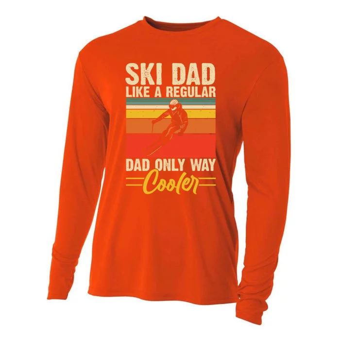 Ski Dad Retro Like A Regular Dad But Cooler Skiing Skier Gift Cooling Performance Long Sleeve Crew