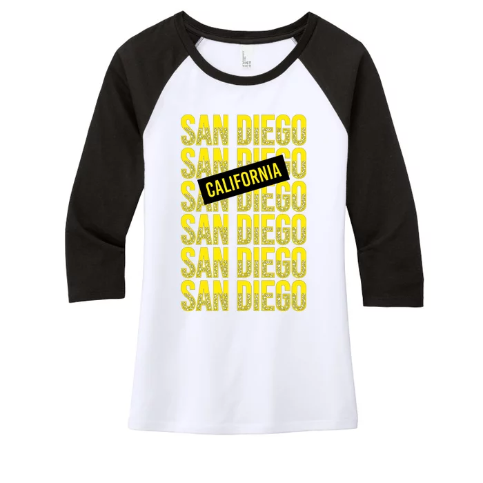 San Diego Repeat Women's Tri-Blend 3/4-Sleeve Raglan Shirt