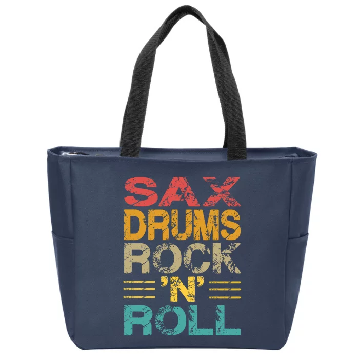 Sax Drums Rock N Roll Zip Tote Bag